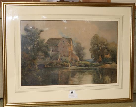 W. J. Grace, watercolour, view of a watermill, signed, 33 x 51cm